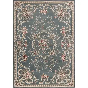 Photo of Slate Blue Floral Indoor Area Rug