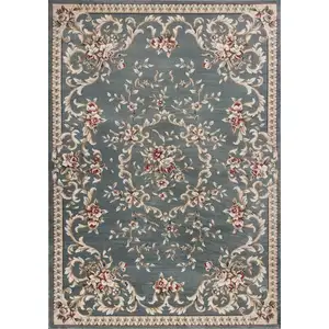 Photo of Slate Blue Floral Indoor Area Rug