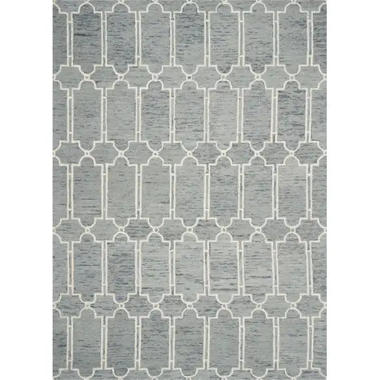 3'X5' Slate Blue Hand Tufted Geometric Indoor Area Rug Photo 6