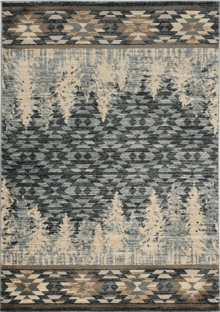 Slate Blue Machine Woven Pinegrove Lodge Indoor Area Rug Photo 2