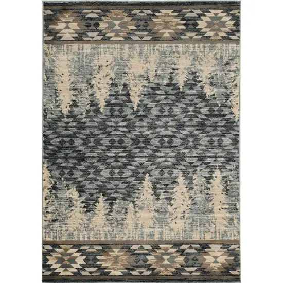 Slate Blue Machine Woven Pinegrove Lodge Indoor Area Rug Photo 2