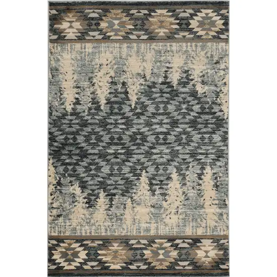 Slate Blue Machine Woven Pinegrove Lodge Indoor Area Rug Photo 1