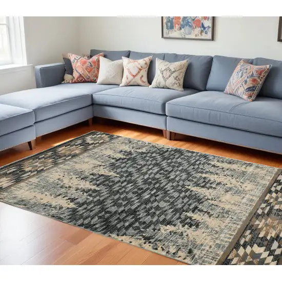 Slate Blue Machine Woven Pinegrove Lodge Indoor Area Rug Photo 1