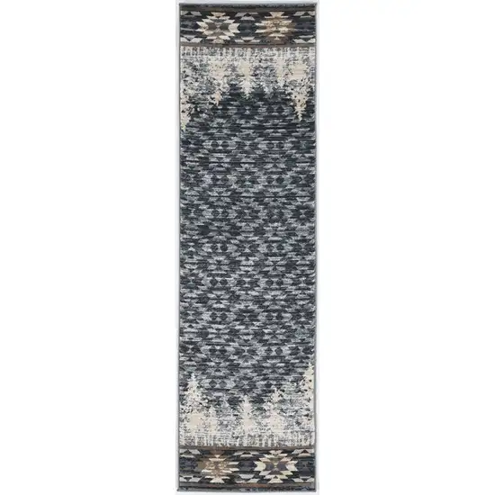 2' X 7' Slate Blue Polypropylene Runner Rug Photo 4