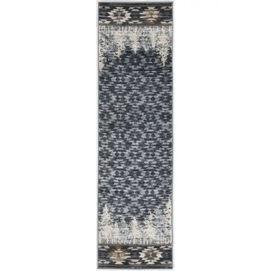 2' X 7' Slate Blue Polypropylene Runner Rug Photo 2