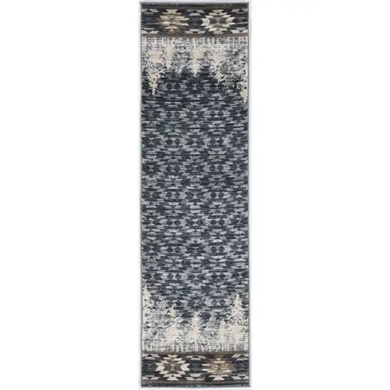 2' X 7' Slate Blue Polypropylene Runner Rug Photo 5