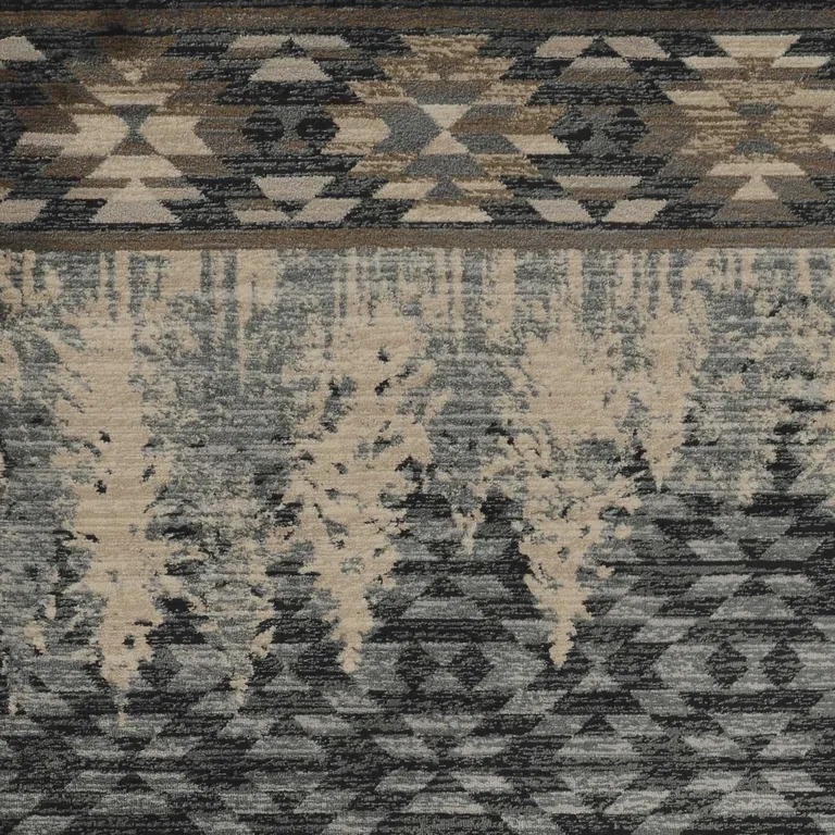 Slate Blue Winter Pine Trees Area Rug Photo 3