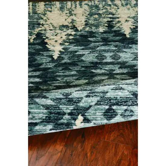 Slate Blue Winter Pine Trees Area Rug Photo 1