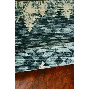 Photo of Slate Blue Winter Pine Trees Area Rug