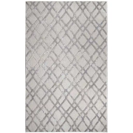 Slate Geometric Stain Resistant Non Skid Indoor Outdoor Area Rug Photo 1