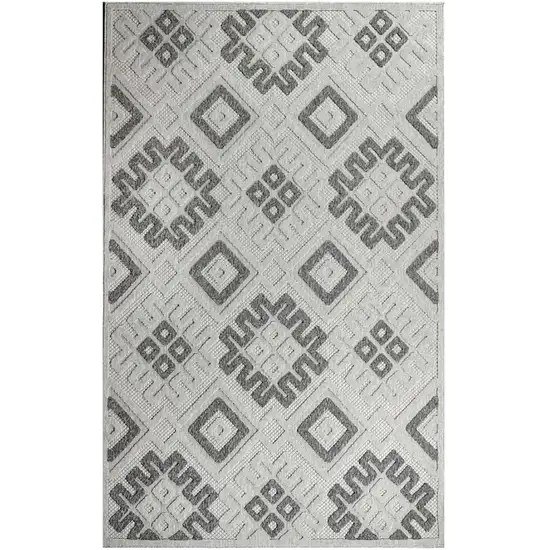 Slate Geometric Stain Resistant Non Skid Indoor Outdoor Area Rug Photo 1