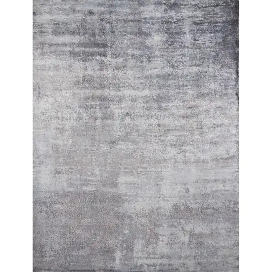 Slate Gray Abstract Hand Loomed Area Rug Photo 2