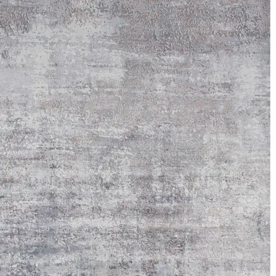 8'X10' Slate Grey Hand Loomed Abstract Brushstroke Indoor Area Rug Photo 4