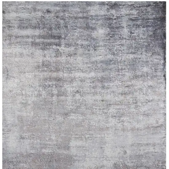 9'X12' Slate Grey Hand Loomed Abstract Brushstroke Indoor Area Rug Photo 4