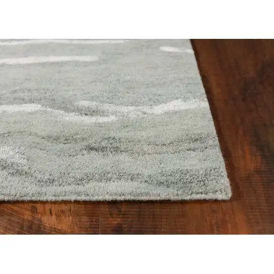 Slate Grey Hand Tufted Abstract Indoor Area Rug Photo 5