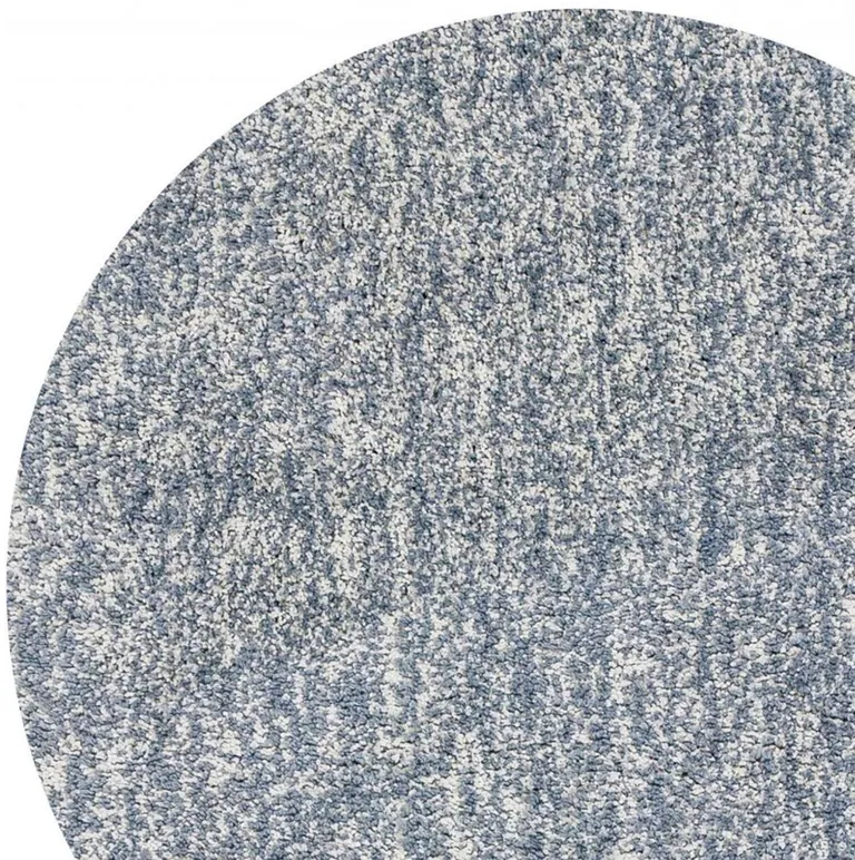 Slate Grey Heather Round Indoor Shag Rug Photo 2