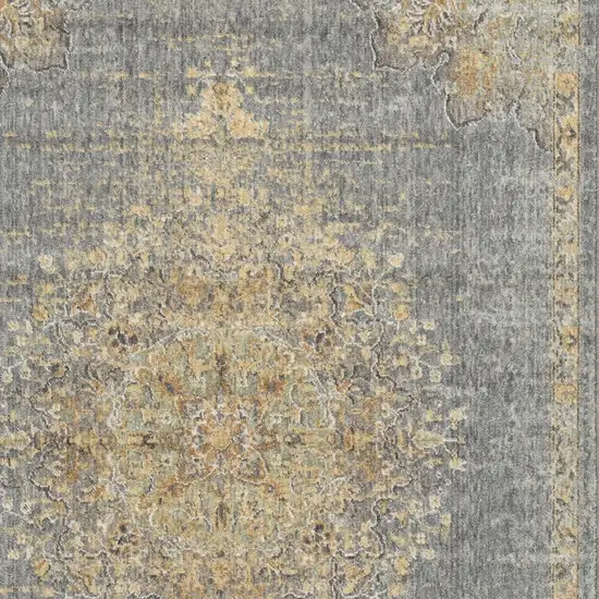 Slate Grey Machine Woven Traditional Medallion Indoor Area Rug Photo 5