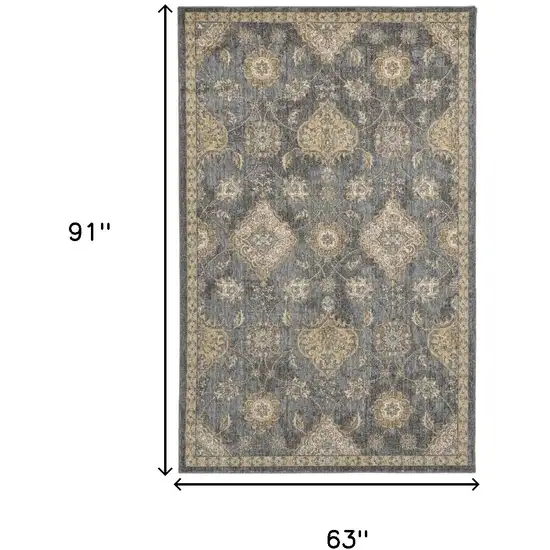 63 X 91 Slate Grey Wool Rug Photo 3