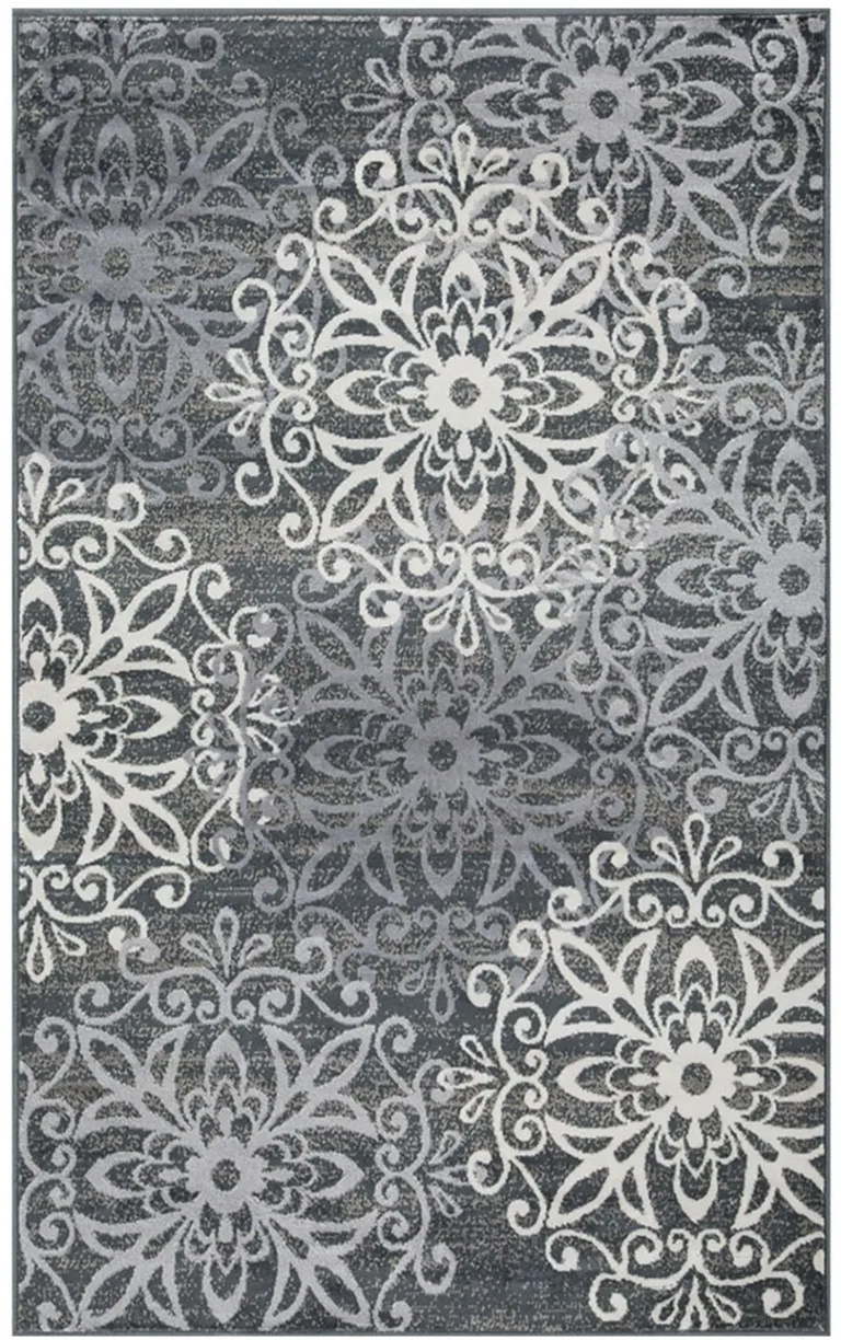 Slate Medallion Power Loom Area Rug Photo 1