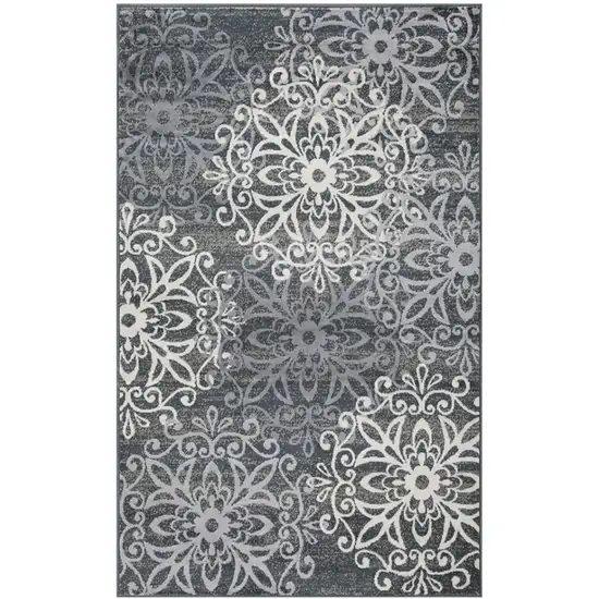 Slate Medallion Power Loom Area Rug Photo 1