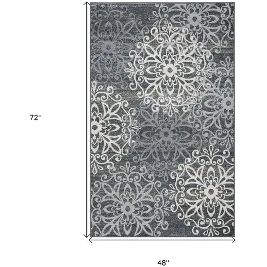 Slate Medallion Power Loom Area Rug Photo 3