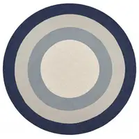 Photo of Slate Navy Blue Hand Hooked UV Treated Bordered Round Indoor Outdoor Area Rug