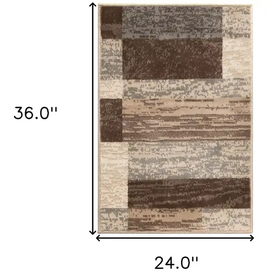 Slate Patchwork Power Loom Stain Resistant Area Rug Photo 7