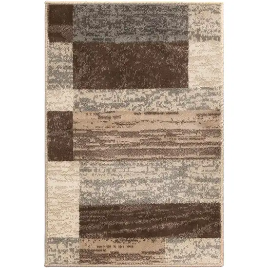 Slate Patchwork Power Loom Stain Resistant Area Rug Photo 1