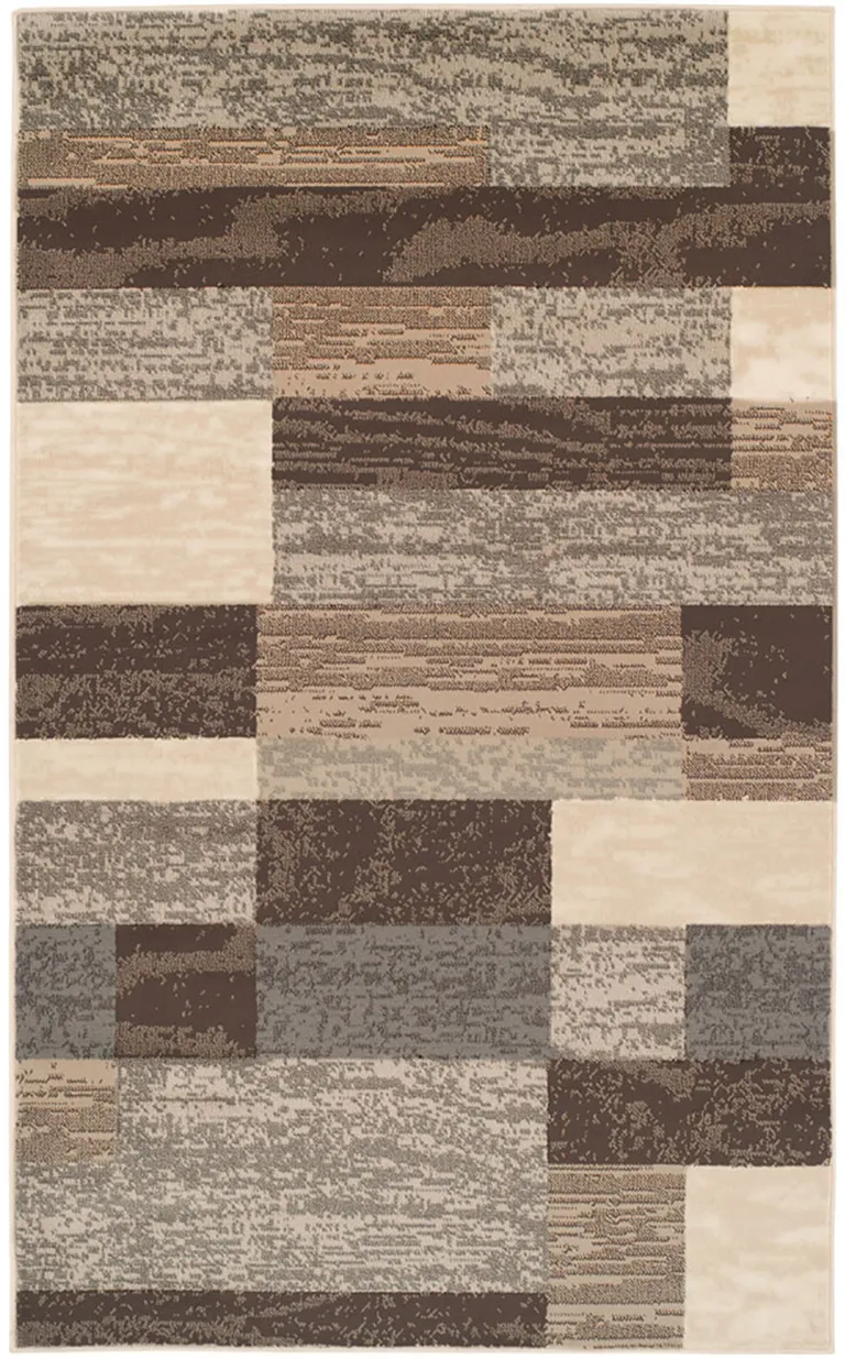 Slate Patchwork Power Loom Stain Resistant Area Rug Photo 1