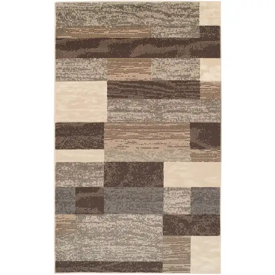 Slate Patchwork Power Loom Stain Resistant Area Rug Photo 1