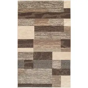 Photo of Slate Patchwork Power Loom Stain Resistant Area Rug