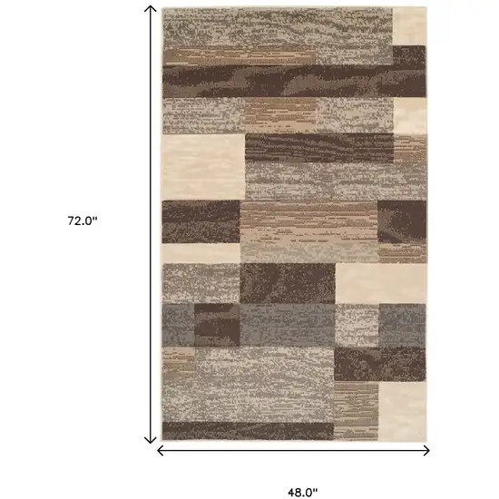 Slate Patchwork Power Loom Stain Resistant Area Rug Photo 8