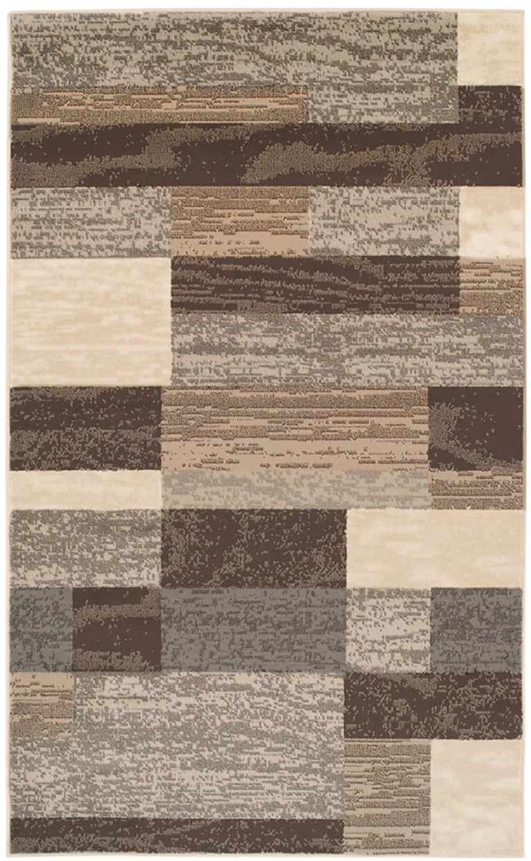 Slate Patchwork Power Loom Stain Resistant Area Rug Photo 1