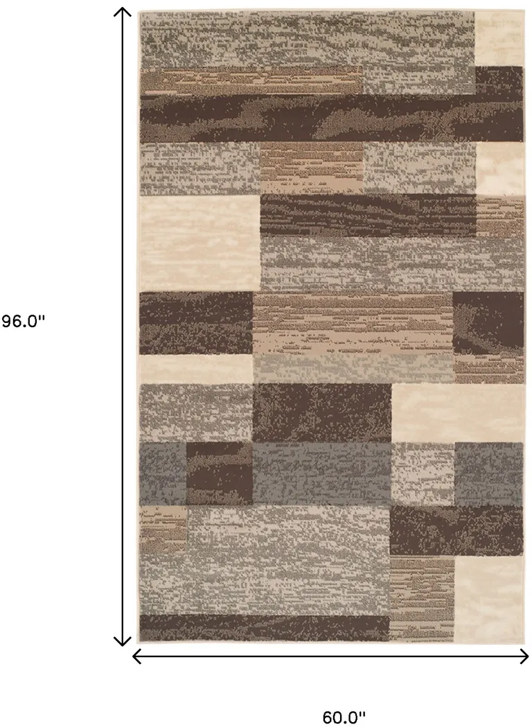 Slate Patchwork Power Loom Stain Resistant Area Rug Photo 2