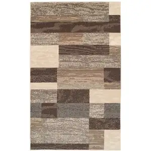 Photo of Slate Patchwork Power Loom Stain Resistant Area Rug