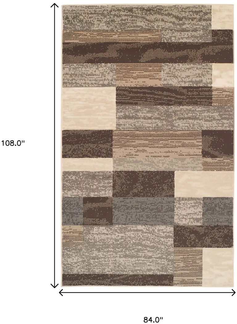 Slate Patchwork Power Loom Stain Resistant Area Rug Photo 2