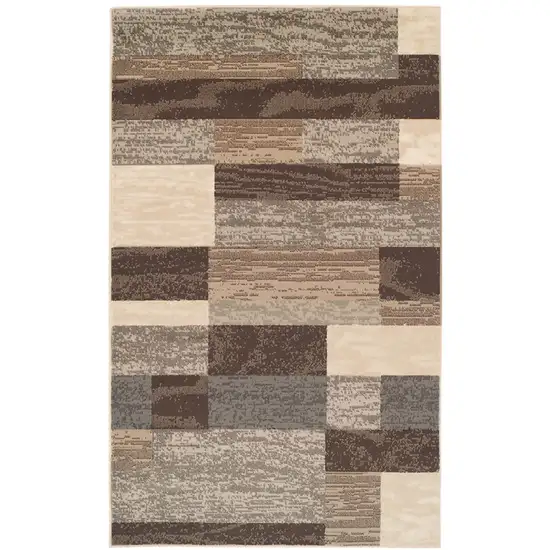 Slate Patchwork Power Loom Stain Resistant Area Rug Photo 1