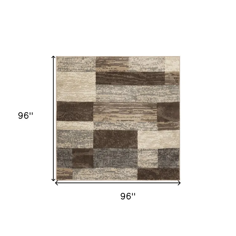 Slate Square Patchwork Power Loom Stain Resistant Area Rug Photo 2