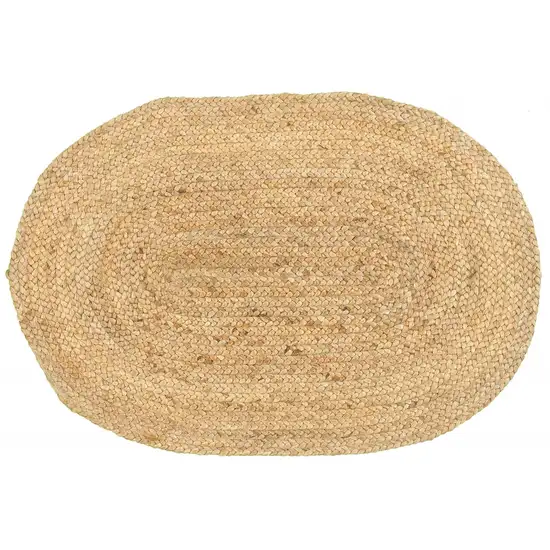 Soft Beige Braided Scatter Rug Photo 1