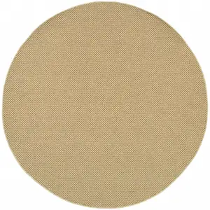 Photo of Solid Sand Beige Indoor Outdoor Area Rug