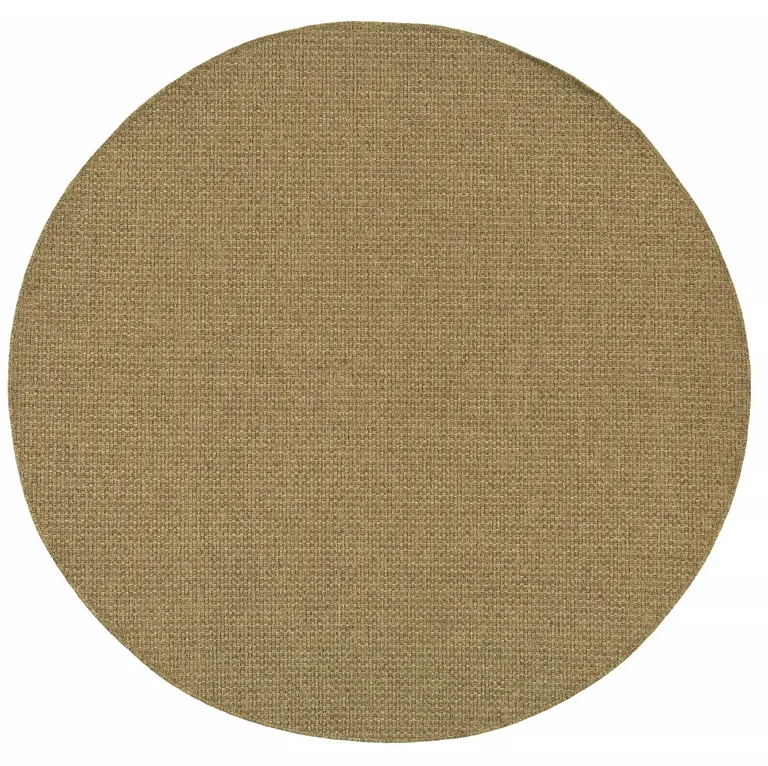 Solid Tan Indoor Outdoor Area Rug Photo 1