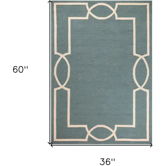 Gray and Ivory Handmade Indoor Outdoor Area Rug Photo 3