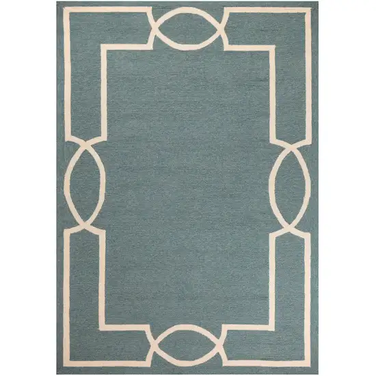 Gray and Ivory Handmade Indoor Outdoor Area Rug Photo 2