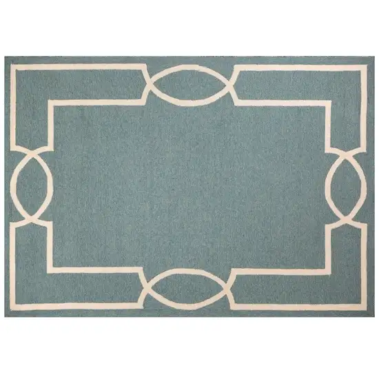 Gray and Ivory Handmade Indoor Outdoor Area Rug Photo 2