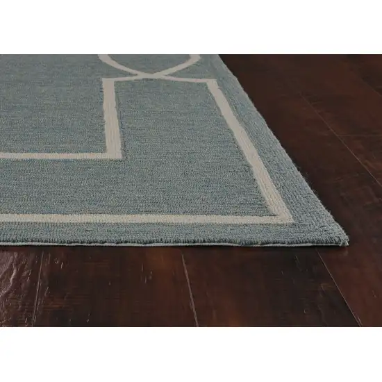 Spa Coastal Bordered Indoor Outdoor Area Rug Photo 4