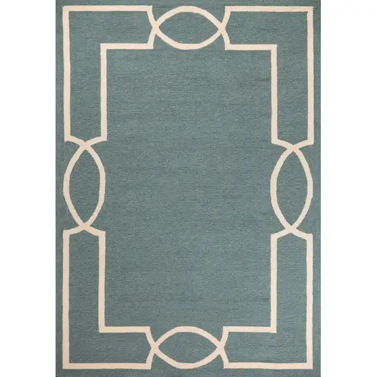 Spa Coastal Bordered Indoor Outdoor Area Rug Photo 3