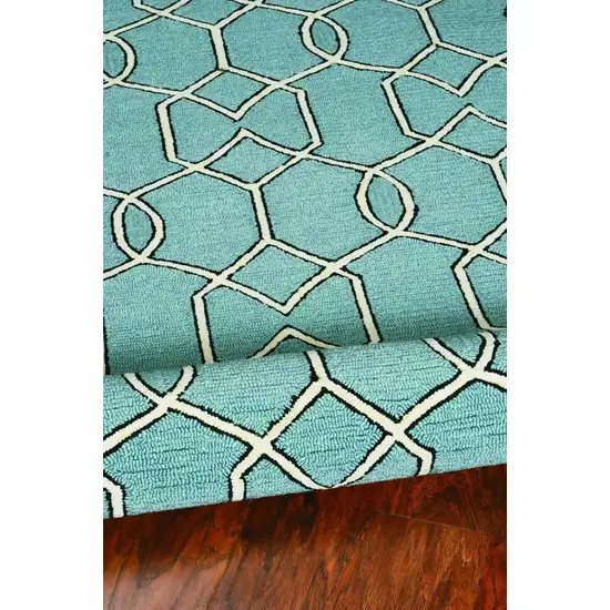 Spa Geometric Trellis UV Treated Indoor Area Rug Photo 4