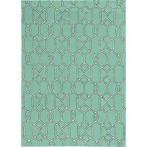 Photo of Spa Geometric Trellis UV Treated Indoor Area Rug