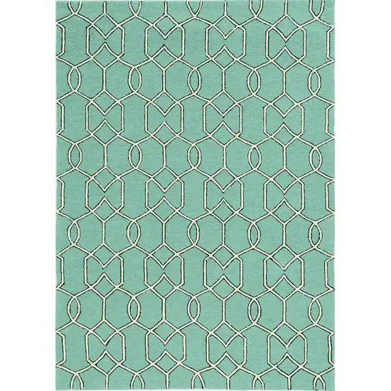 Spa Geometric Trellis UV Treated Indoor Area Rug Photo 1