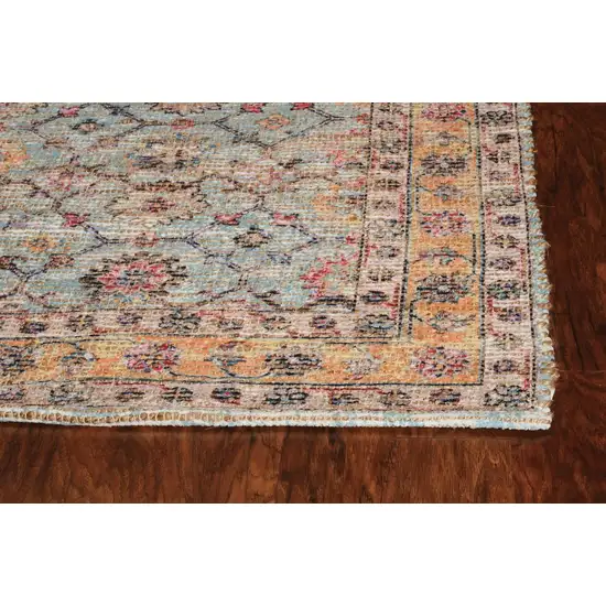 Spa Green Hand Woven Floral Indoor Accent Rug Photo 3